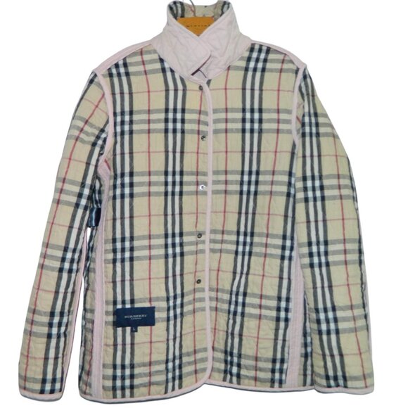 Burberry Authentic Pink Quilted Snap Closing Buttons Lining Jacket - Size Large - Picture 8 of 16